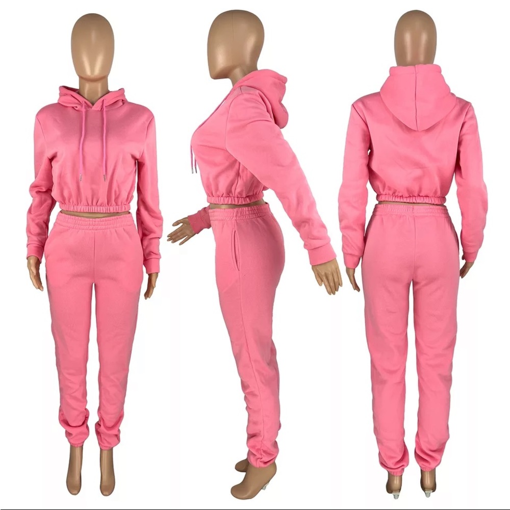 Hoodie Cropped Jogger Set